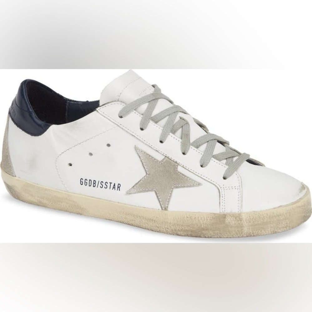 Authentic Golden Goose White and Navy Woman’s Sneakers
Size 37